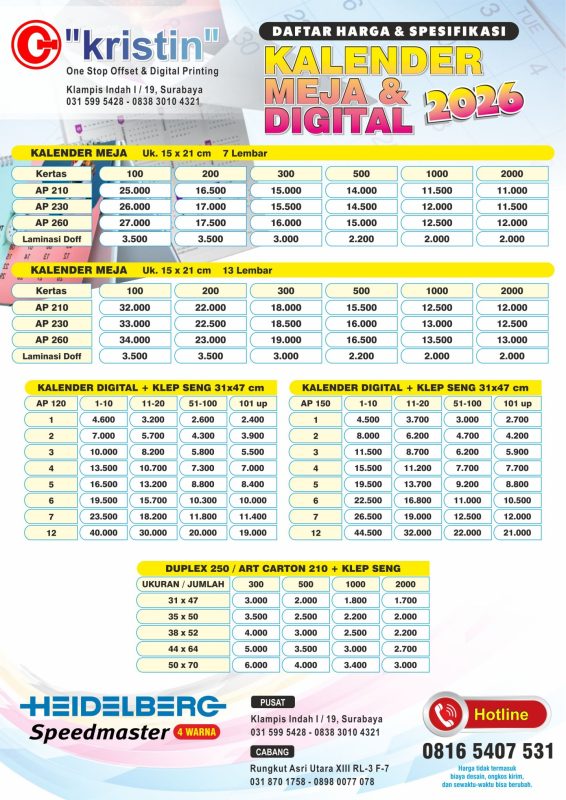 Kristin Printing Cetak Murah Surabaya
